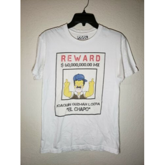 The Simpsons Reward El Chapo Joaquin Guzman Loera Cool T-shirt Size Small - Picture 1 of 3